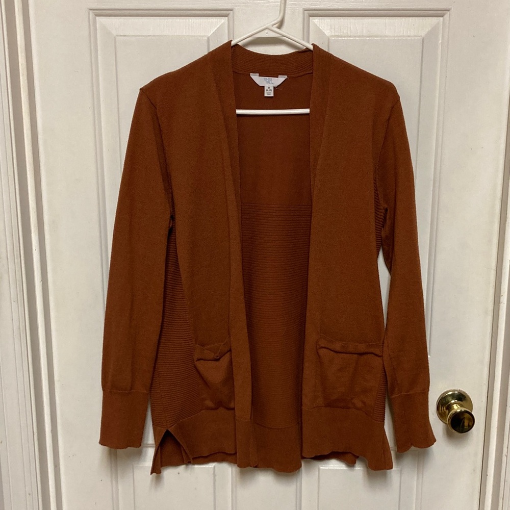 Time and Tru Women's Warm Brown Open Cardigan